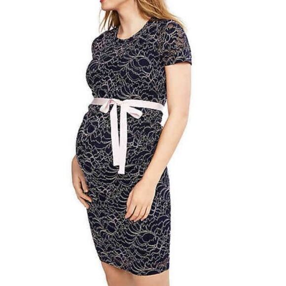 Motherhood Maternity Dresses & Skirts - Motherhood Gender Reveal Embroidered Short Sleeve Dress Small